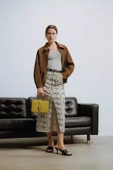 Хлопковая юбка Answear.Lab, бежевый