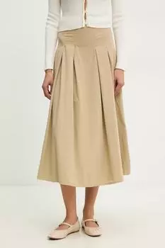 Хлопковая юбка Answear.Lab, бежевый