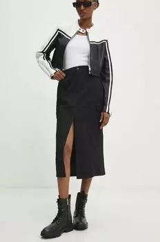 Хлопковая юбка Answear Lab, черный