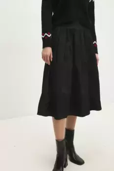 Хлопковая юбка Answear Lab, черный