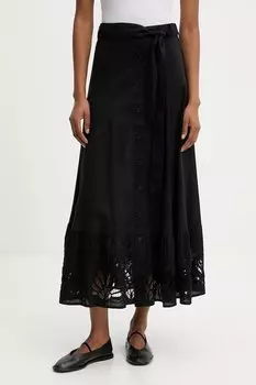 Хлопковая юбка Answear.Lab, черный