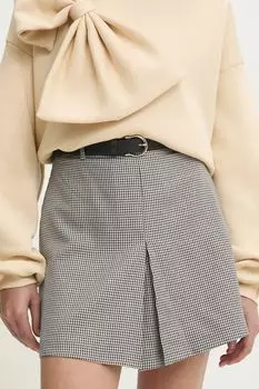 Хлопковая юбка Answear.Lab, серый