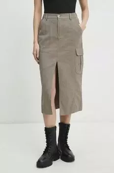 Хлопковая юбка Answear Lab, зеленый