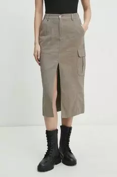 Хлопковая юбка Answear Lab, зеленый