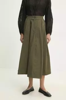 Хлопковая юбка Answear.Lab, зеленый