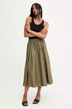 Хлопковая юбка Answear.Lab, зеленый