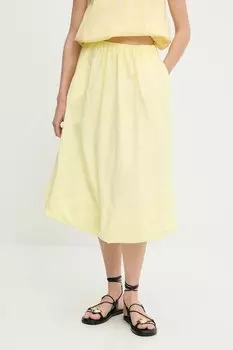 Хлопковая юбка Answear.Lab, желтый