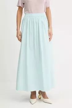 Хлопковая юбка Boss Orange, бирюзовый