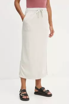 Хлопковая юбка Boss Orange, серый