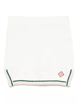 Хлопковая юбка Casablanca с полосатой отделкой, белый