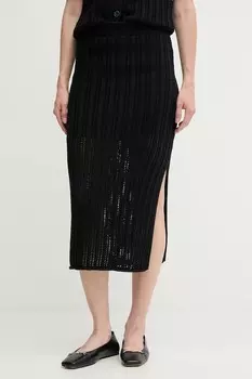 Хлопковая юбка Dkny, черный