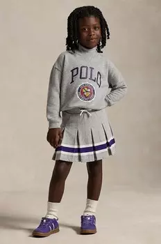 Хлопковая юбка для девочек Polo Ralph Lauren, серый