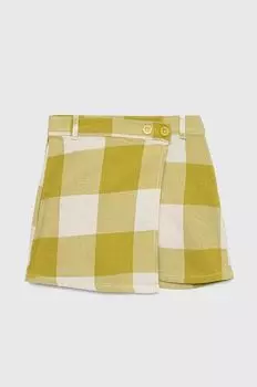 Хлопковая юбка для маленькой девочки United Colors of Benetton, зеленый