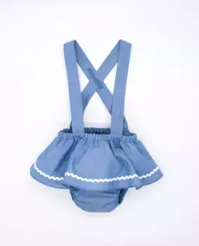 Хлопковая юбка для малышки на бретелях Fina Ejerique, синий