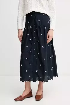 Хлопковая юбка EVEN Pepe Jeans, темно-синий