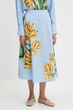 Хлопковая юбка Farm Rio, синий