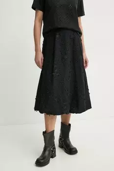 Хлопковая юбка Fiamma Munthe, черный