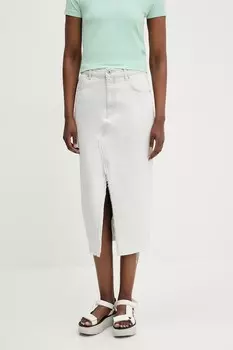 Хлопковая юбка Hugo Blue, синий