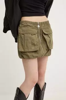 Хлопковая юбка Hugo Blue, зеленый