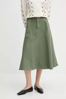 Хлопковая юбка jupe laurie A.P.C., зеленый