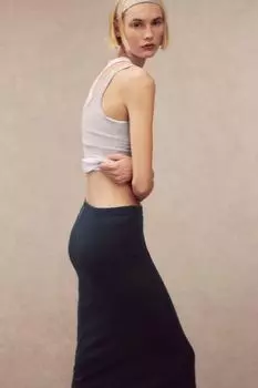 Хлопковая юбка-карандаш H&M, серый