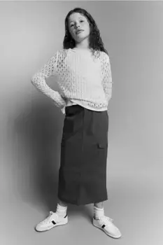 Хлопковая юбка-карго H&M, зеленый