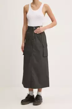 Хлопковая юбка Karl Kani, серый