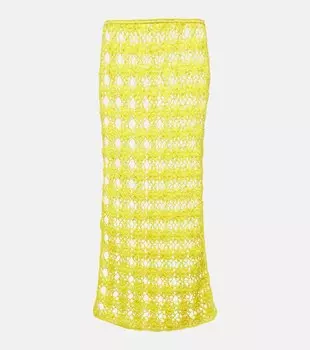 Хлопковая юбка макси Bella крючком Anna Kosturova, желтый