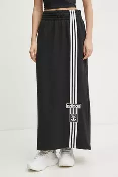 Хлопковая юбка макси Maxi Skirt Adidas Originals, черный
