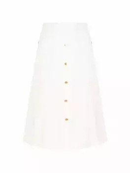 Хлопковая юбка миди Gucci, белый