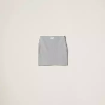Хлопковая юбка Miu Miu, серый