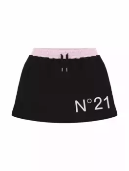 Хлопковая юбка с логотипом N°21, черный