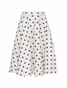 Хлопковая юбка с принтом полька Dolce&Gabbana, белый