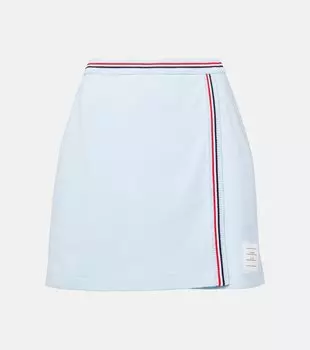 Хлопковая юбка-саронг Thom Browne, светло-синий