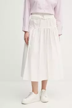 Хлопковая юбка Sisley, белый