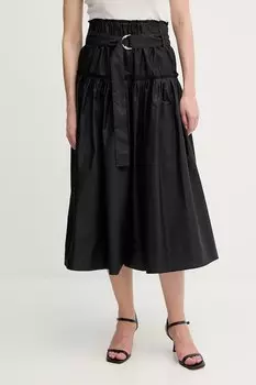 Хлопковая юбка Sisley, черный