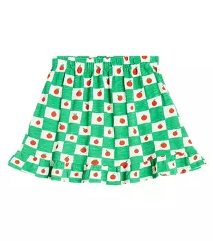 Хлопковая юбка со сборками с принтом Bobo Choses, мультиколор