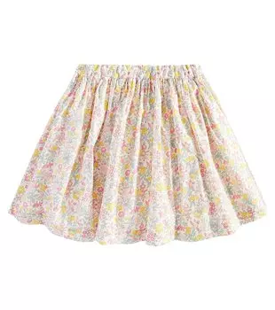 Хлопковая юбка Suzon с цветочным принтом Bonpoint, мультиколор