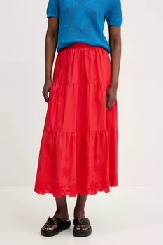 Хлопковая юбка TOLSTOI Desigual, красный