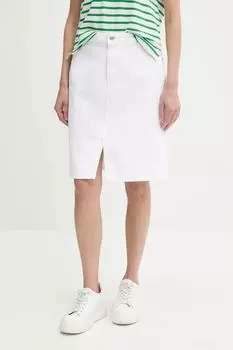 Хлопковая юбка Tommy Hilfiger, белый
