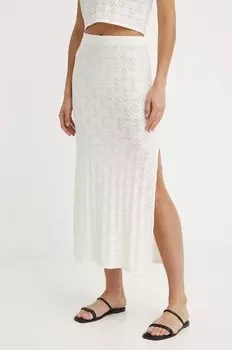 Хлопковая юбка United Colors of Benetton, бежевый