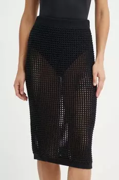 Хлопковая юбка United Colors of Benetton, черный