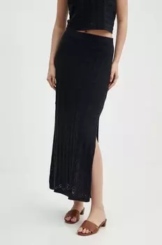 Хлопковая юбка United Colors of Benetton, черный