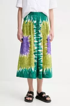Хлопковая юбка Weekend Max Mara, зеленый