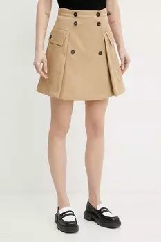 Хлопковая юбка Weekend Max Mara, зеленый