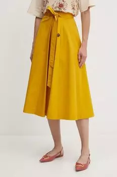 Хлопковая юбка Weekend Max Mara, желтый