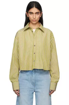 Хлопковая укороченная оверсайз рубашка Ami Paris, мультиколор