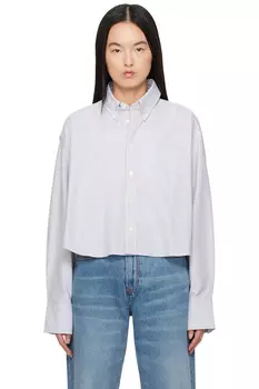 Хлопковая укороченная оверсайз рубашка Ami Paris, мультиколор