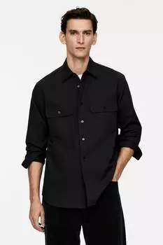 Хлопковая верхняя рубашка Arket, синий