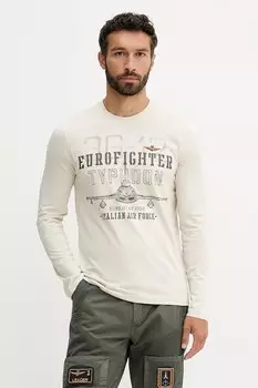 Хлопковая водолазка Aeronautica Militare, бежевый